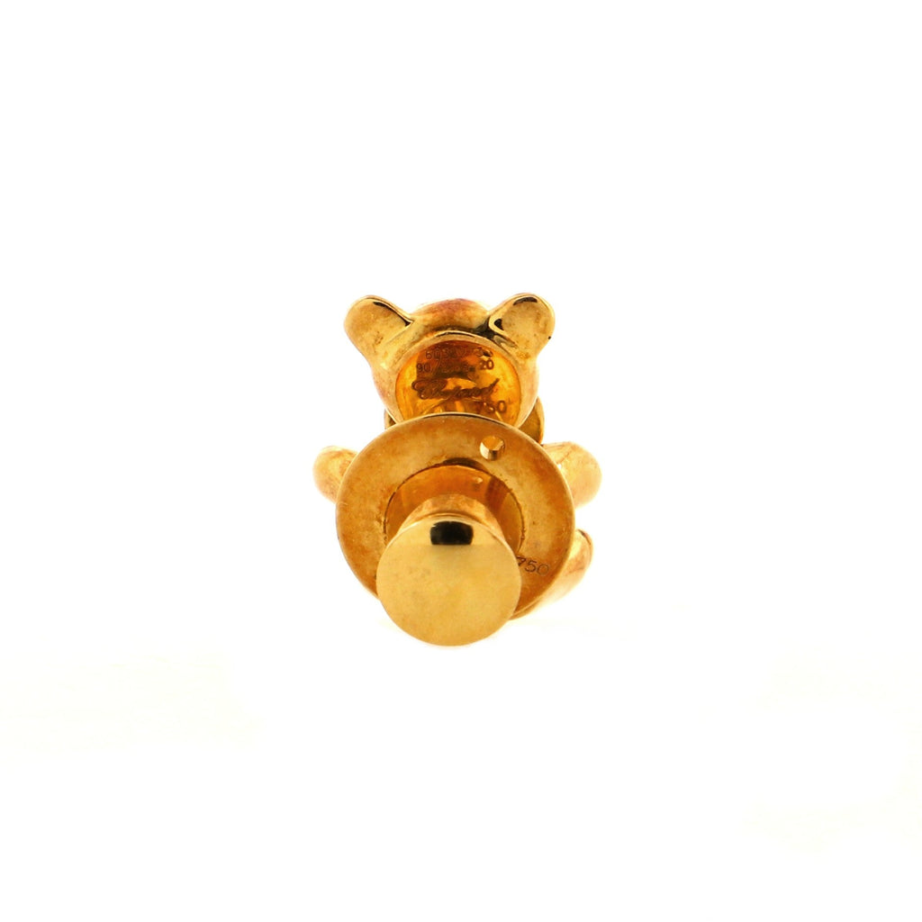 Happy Diamonds Teddy Bear Brooch 18K Yellow Gold with Diamond, Sapphire and Ruby