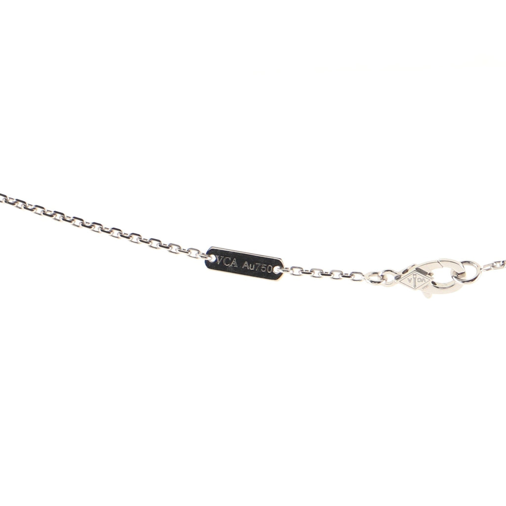 Vintage Alhambra Pendant Necklace 18K White Gold and Chalcedony
