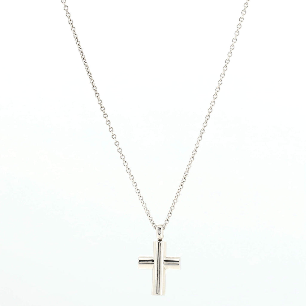 Latin Cross Necklace 18K White Gold