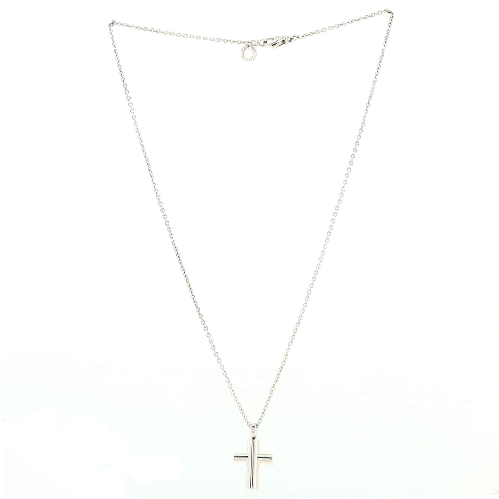 Latin Cross Necklace 18K White Gold