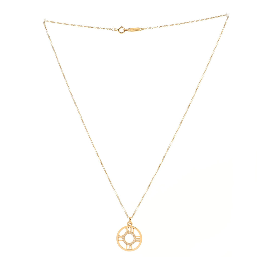 Atlas Open Medallion Pendant Necklace 18K Rose Gold with Diamonds