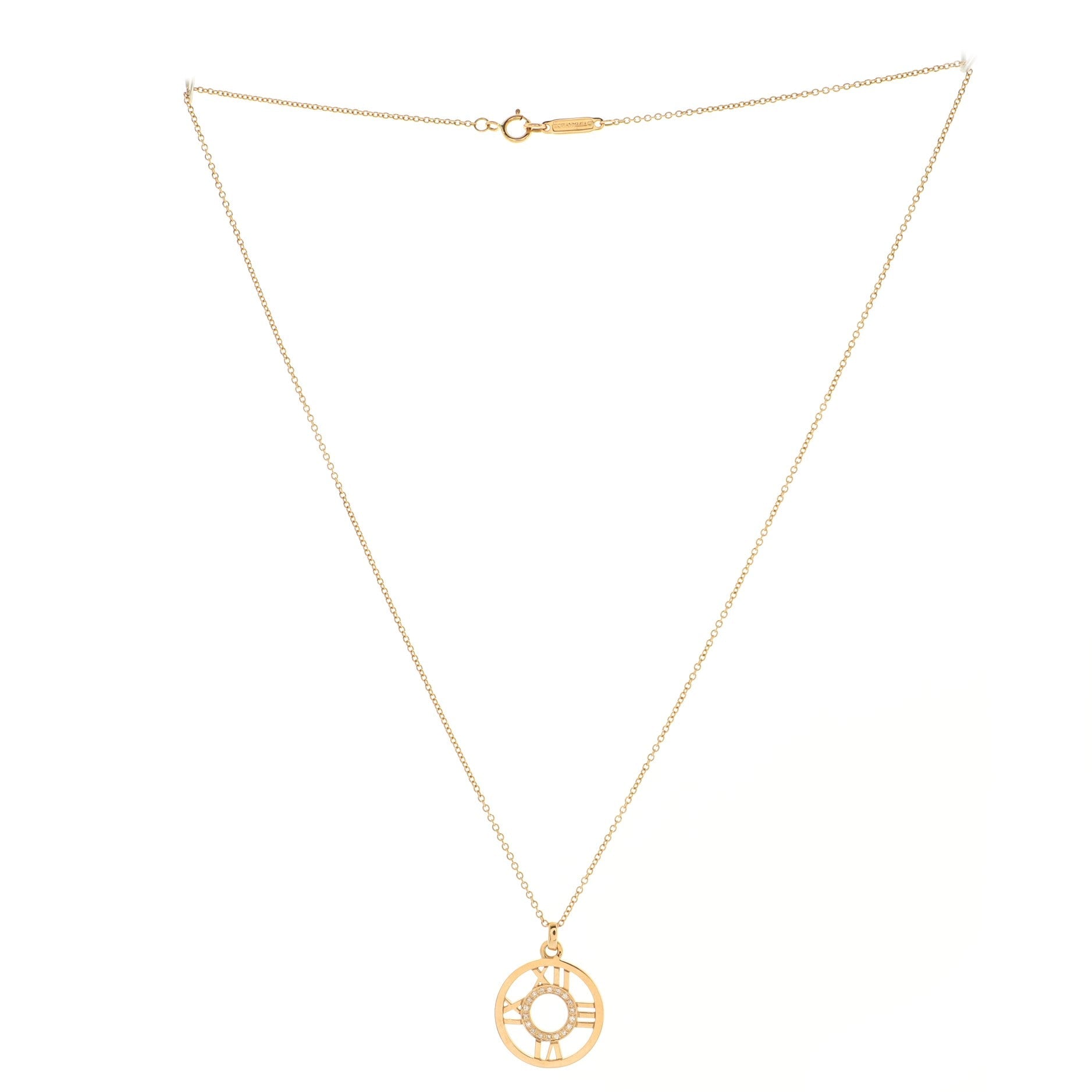 Atlas Open Medallion Pendant Necklace 18K Rose Gold with Diamonds