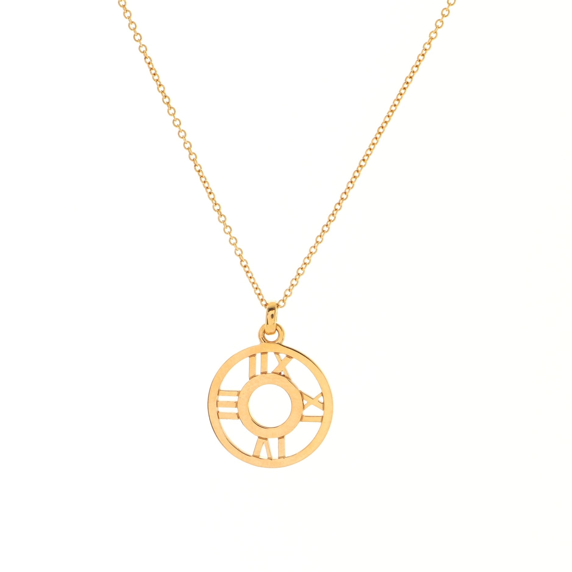 Atlas Open Medallion Pendant Necklace 18K Rose Gold with Diamonds
