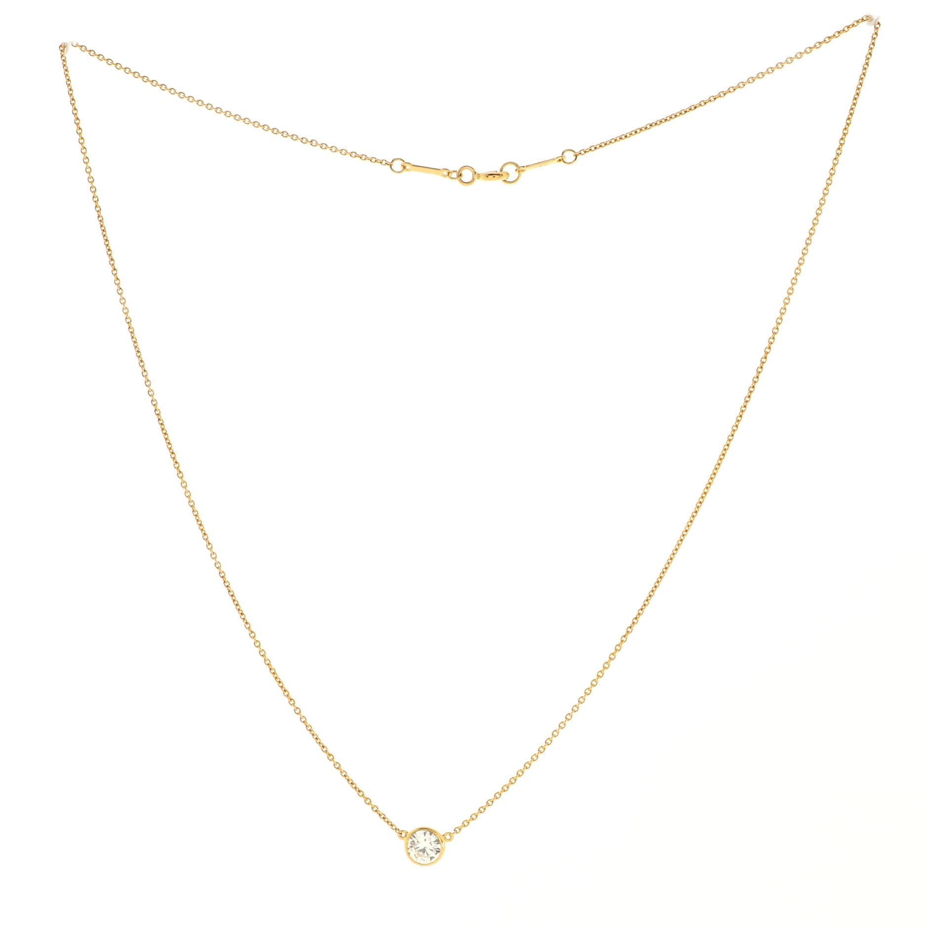 Elsa Peretti Diamonds By The Yard Necklace 18K Yellow Gold with Diamond .44CT