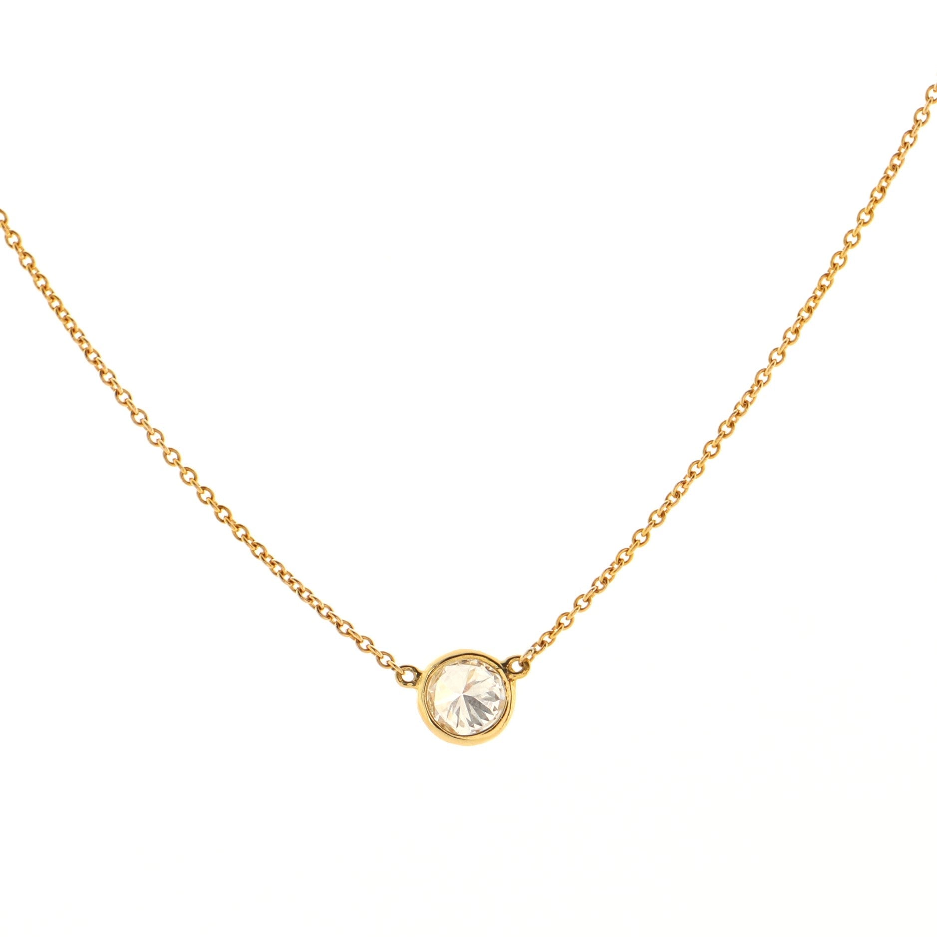 Elsa Peretti Diamonds By The Yard Necklace 18K Yellow Gold with Diamond .44CT