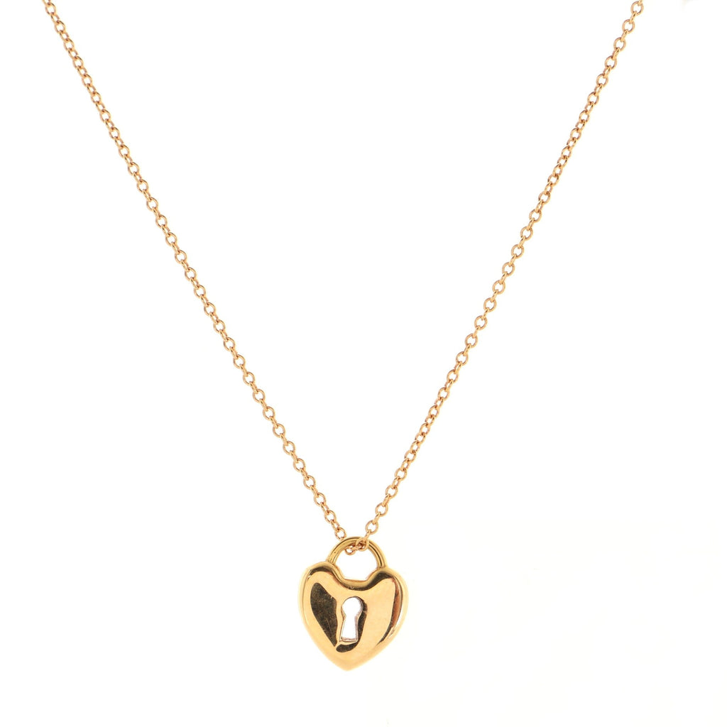 Heart Lock Pendant Necklace 18K Rose Gold Mini