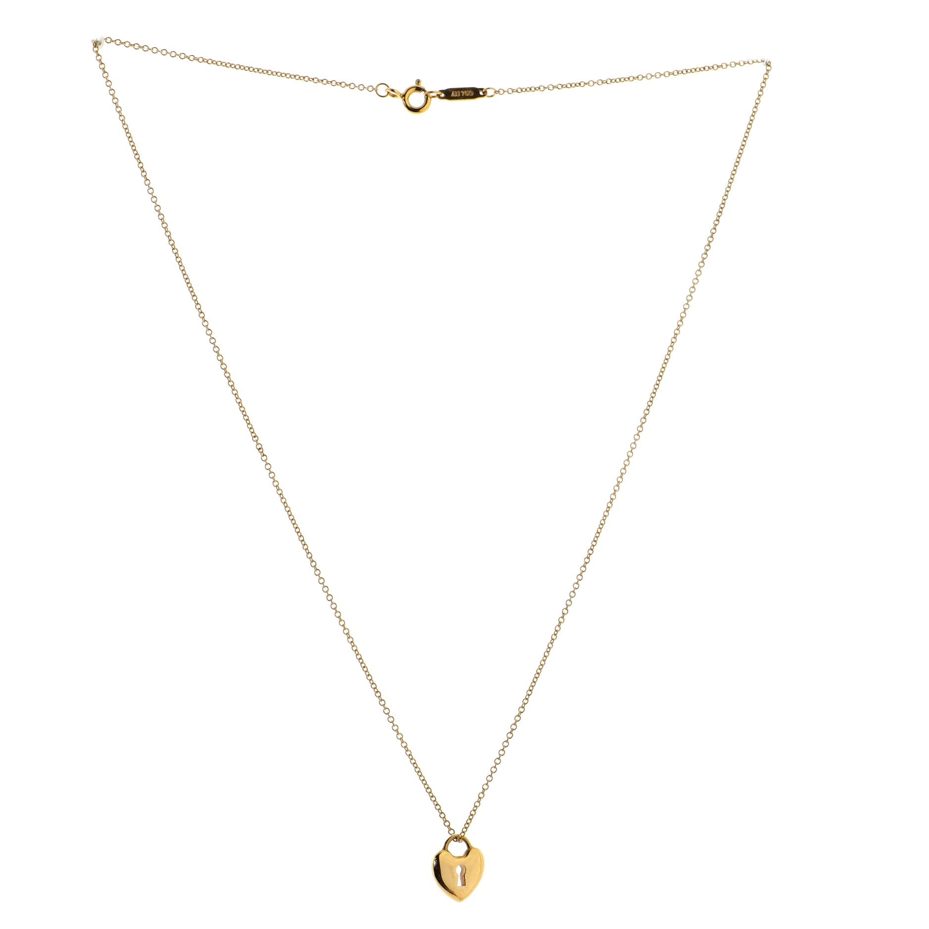 Heart Lock Pendant Necklace 18K Rose Gold Mini