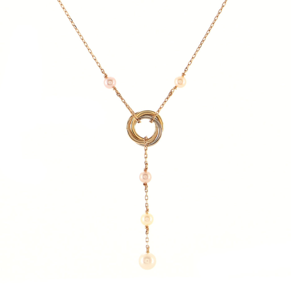 Trinity de Cartier Pearl Necklace 18K Tricolor with Pearls