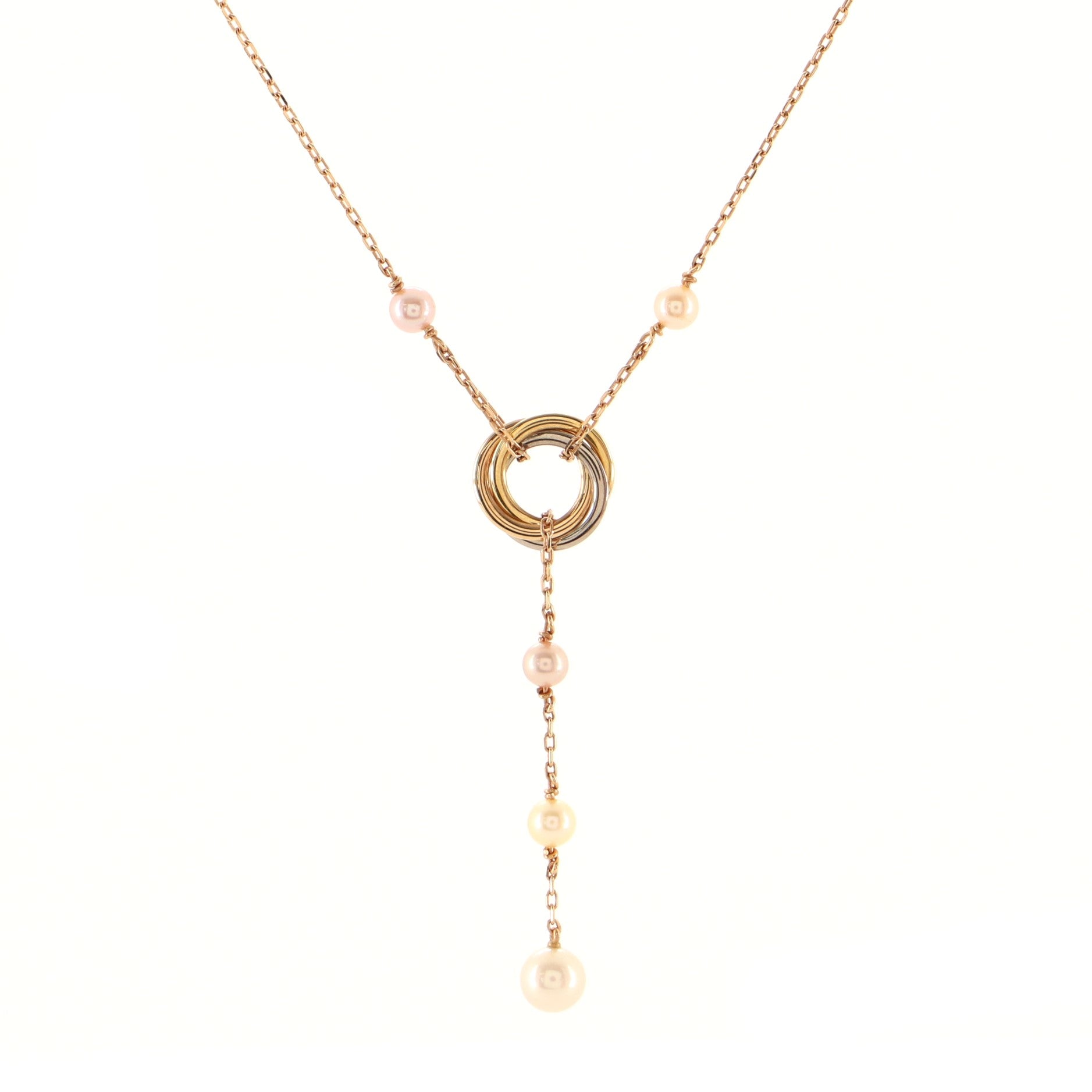 Trinity de Cartier Pearl Necklace 18K Tricolor with Pearls