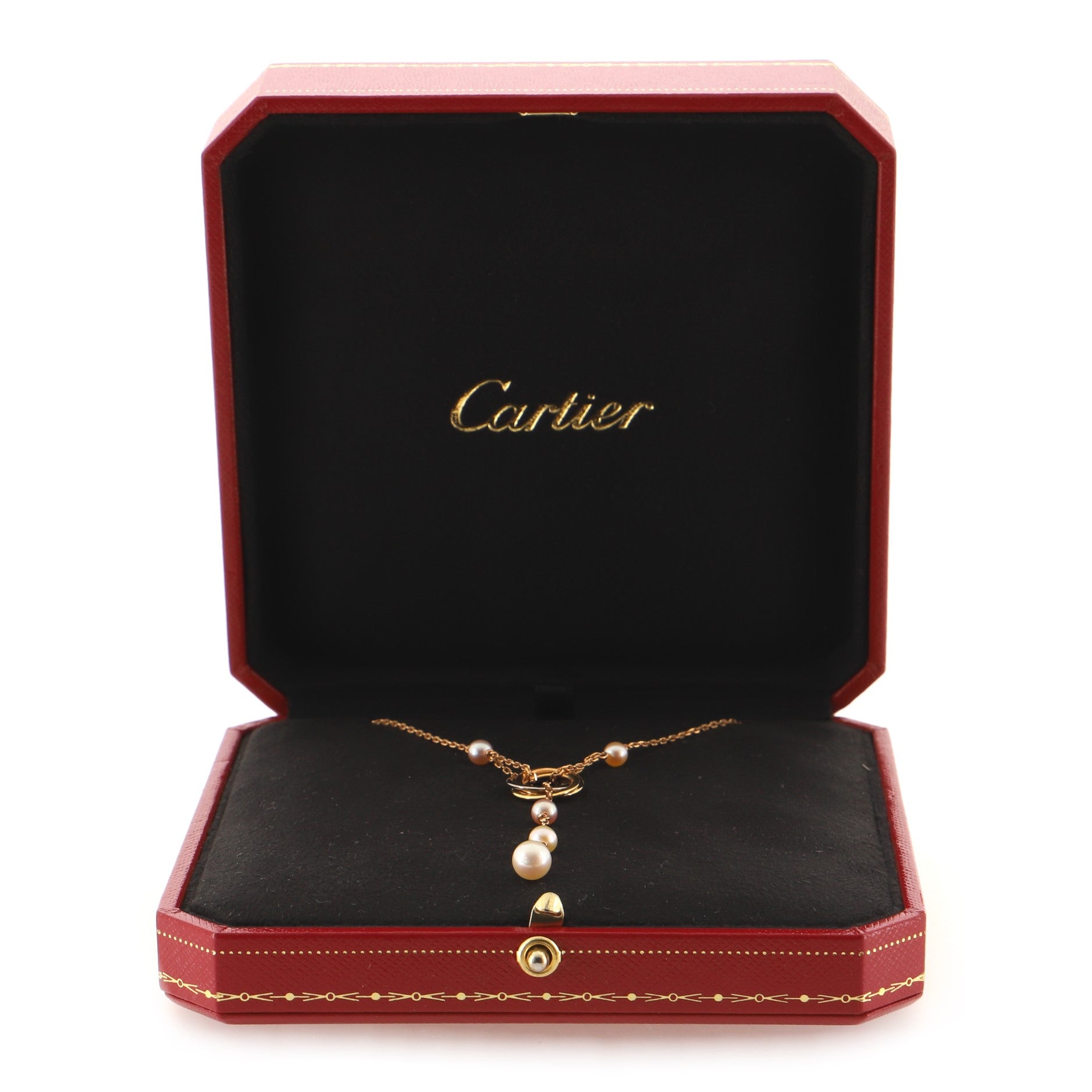 Trinity de Cartier Pearl Necklace 18K Tricolor with Pearls