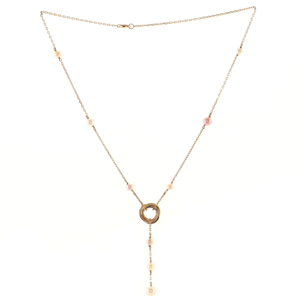 Trinity de Cartier Pearl Necklace 18K Tricolor with Pearls