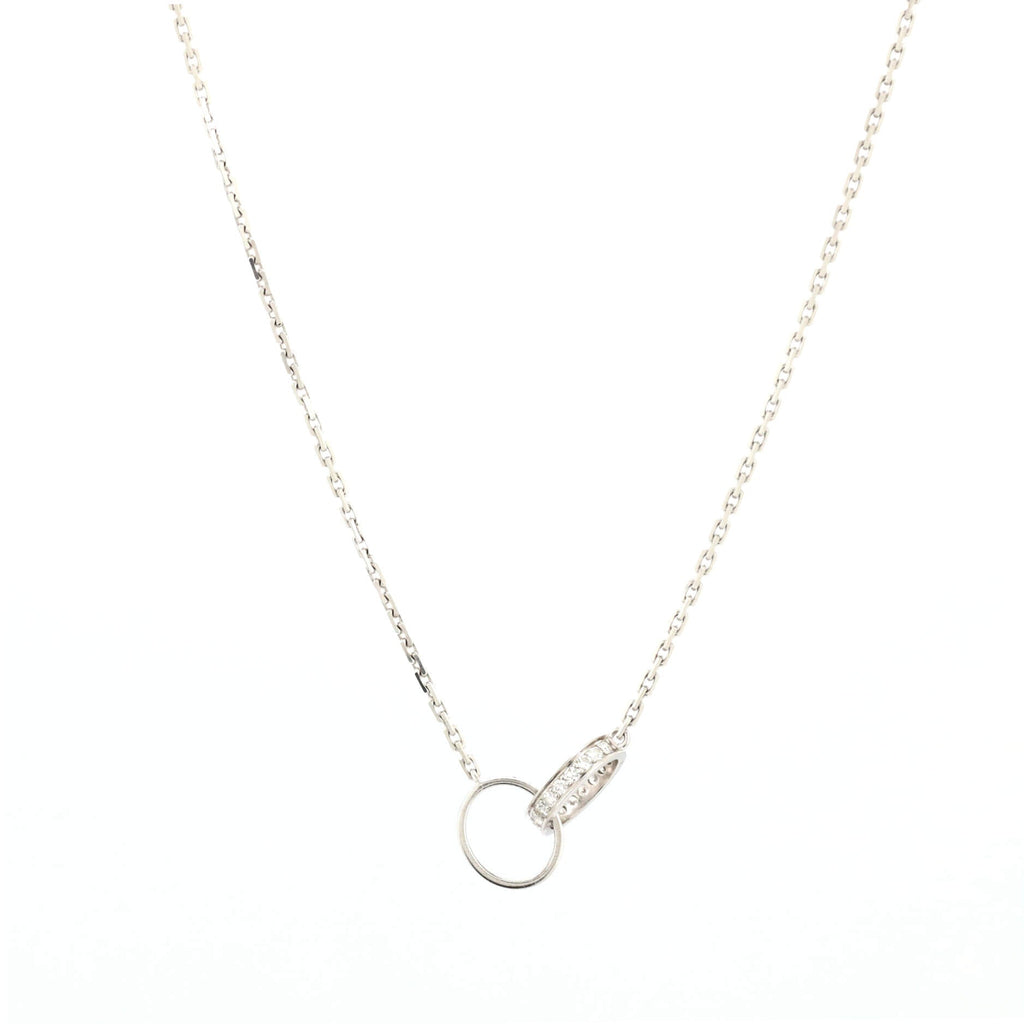 Love Interlocking Necklace 18K White Gold and Diamonds