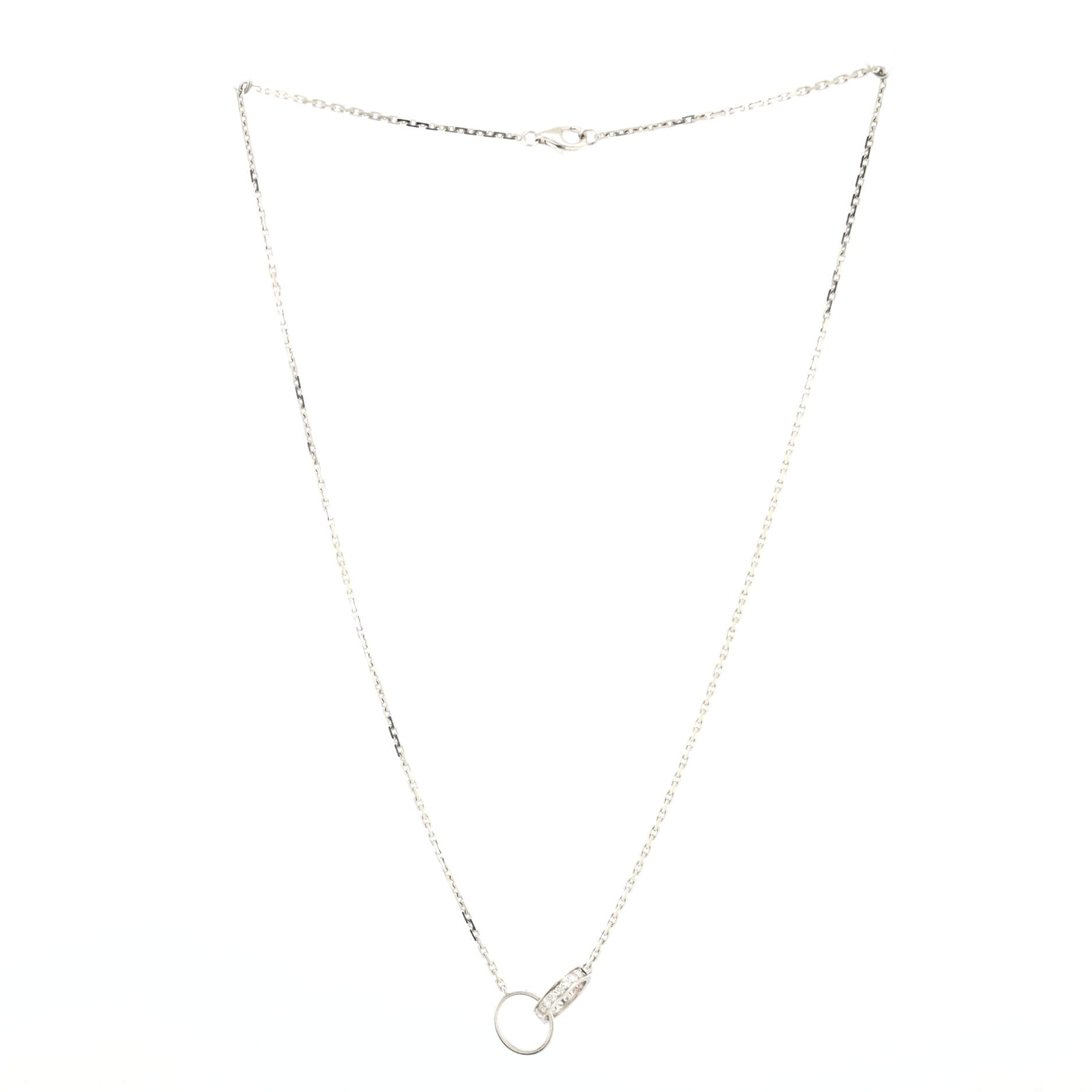 Love Interlocking Necklace 18K White Gold and Diamonds