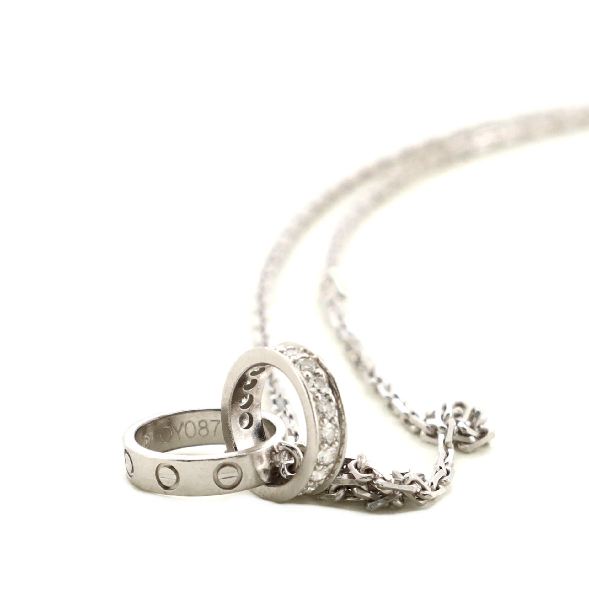 Love Interlocking Necklace 18K White Gold and Diamonds