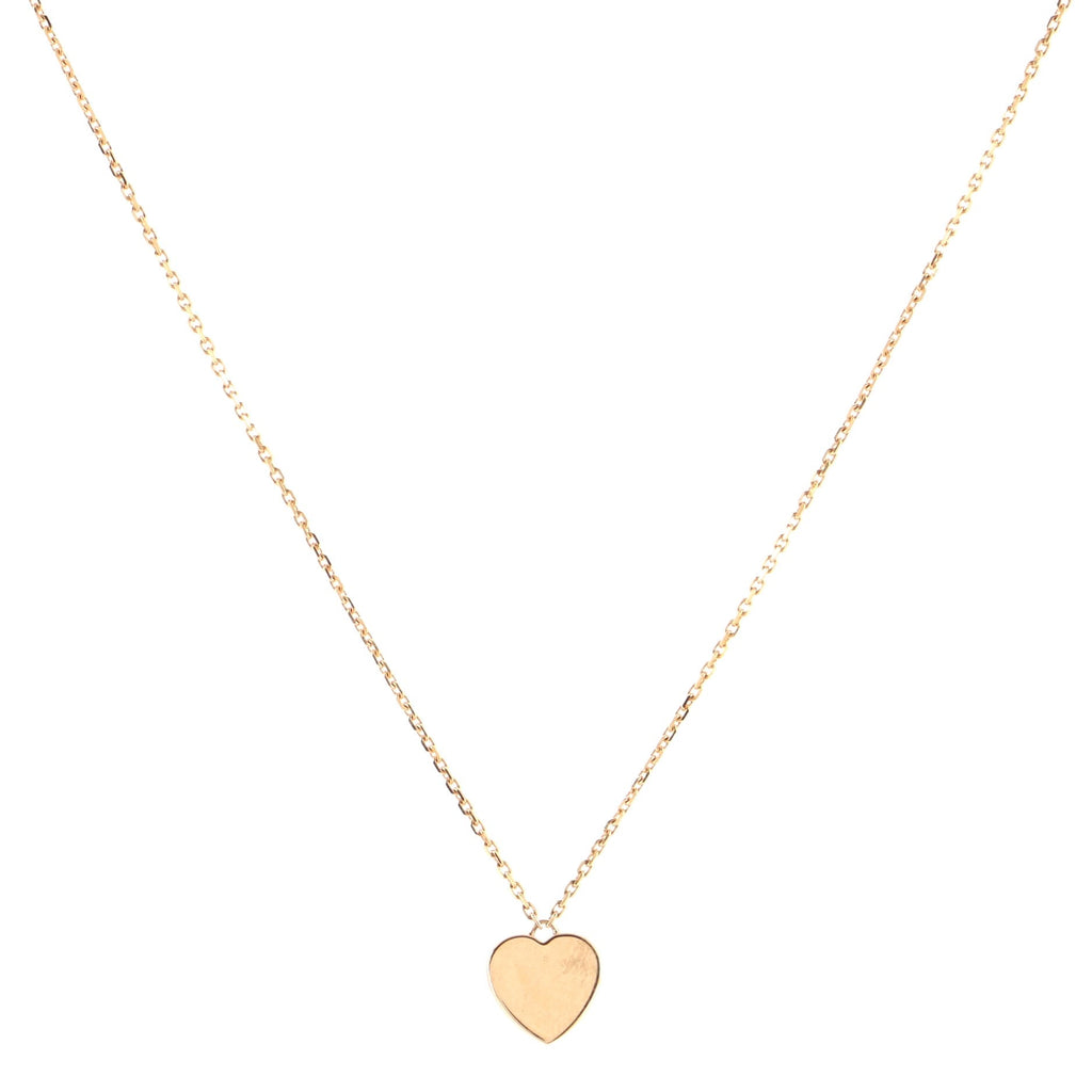 Pave Heart Pendant Necklace 18K Pink Gold and Diamonds