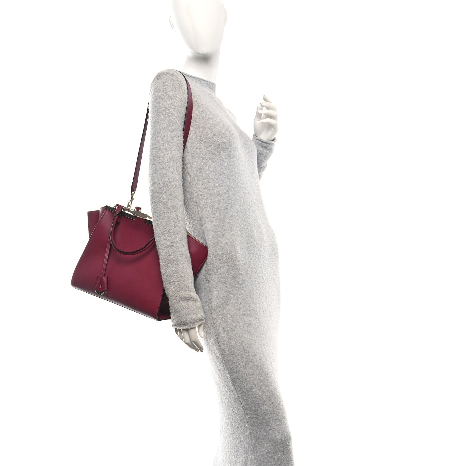 Vitello Dolce Marmol Shiny Nappa Petite 3Jours Tote Bordeaux