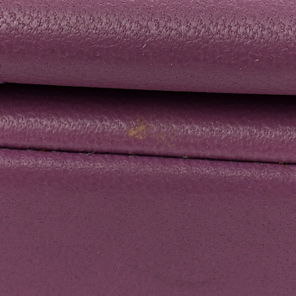 Lambskin Sleek And Chic Flap Purple
