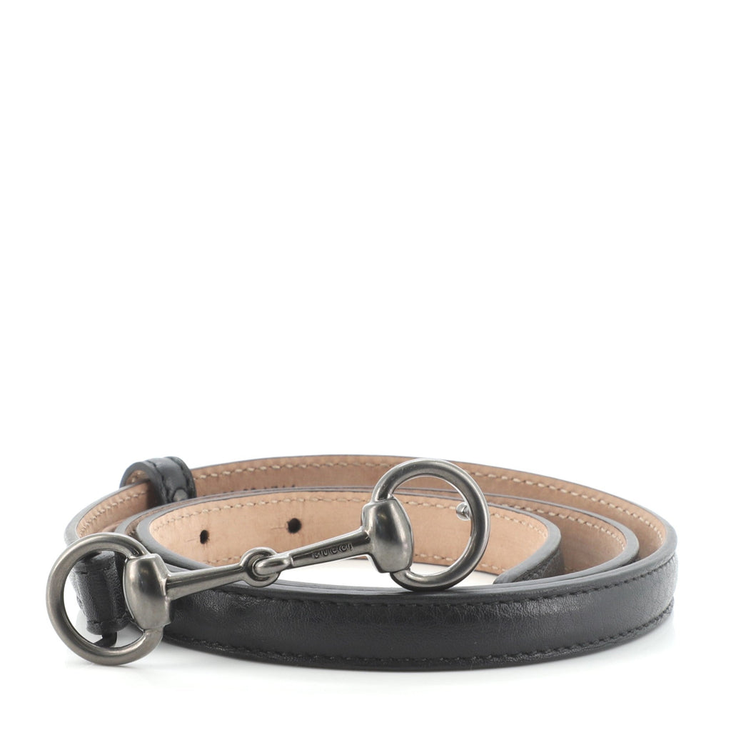 Horsebit Skinny Belt Leather Thin 80