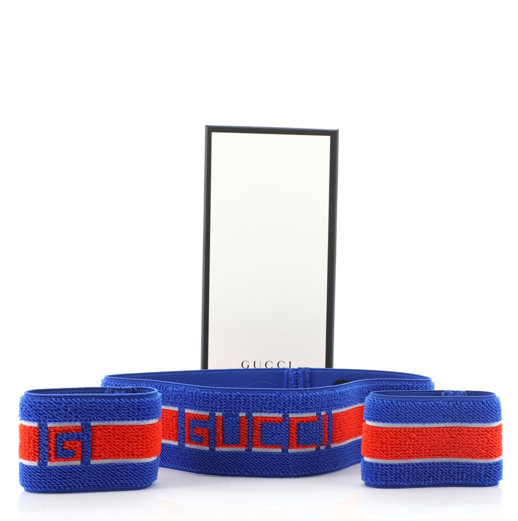 Logo Headband and Wristband Set Elastic Large