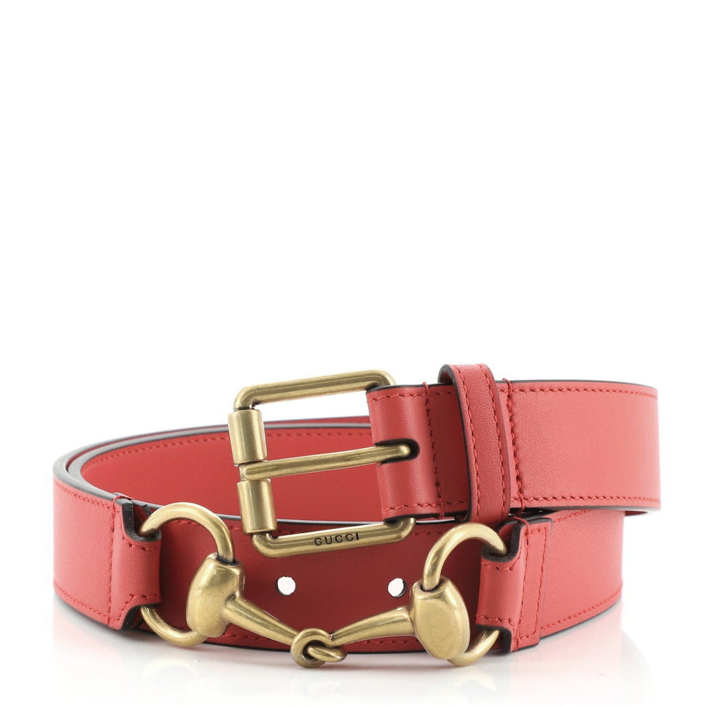 Horsebit Buckle Belt Leather Medium 95