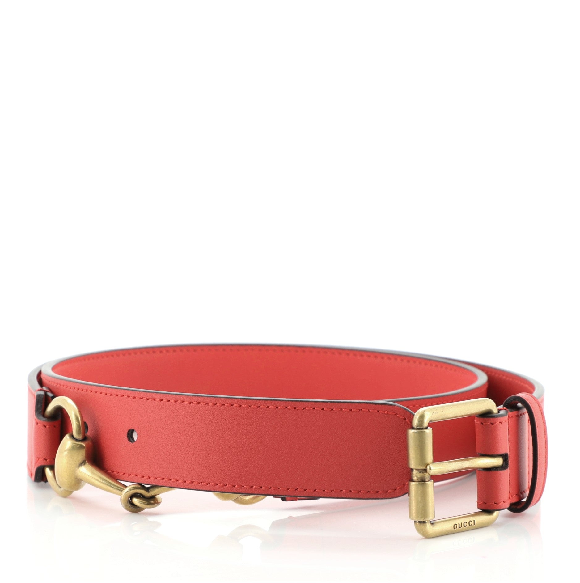 Horsebit Buckle Belt Leather Medium 95