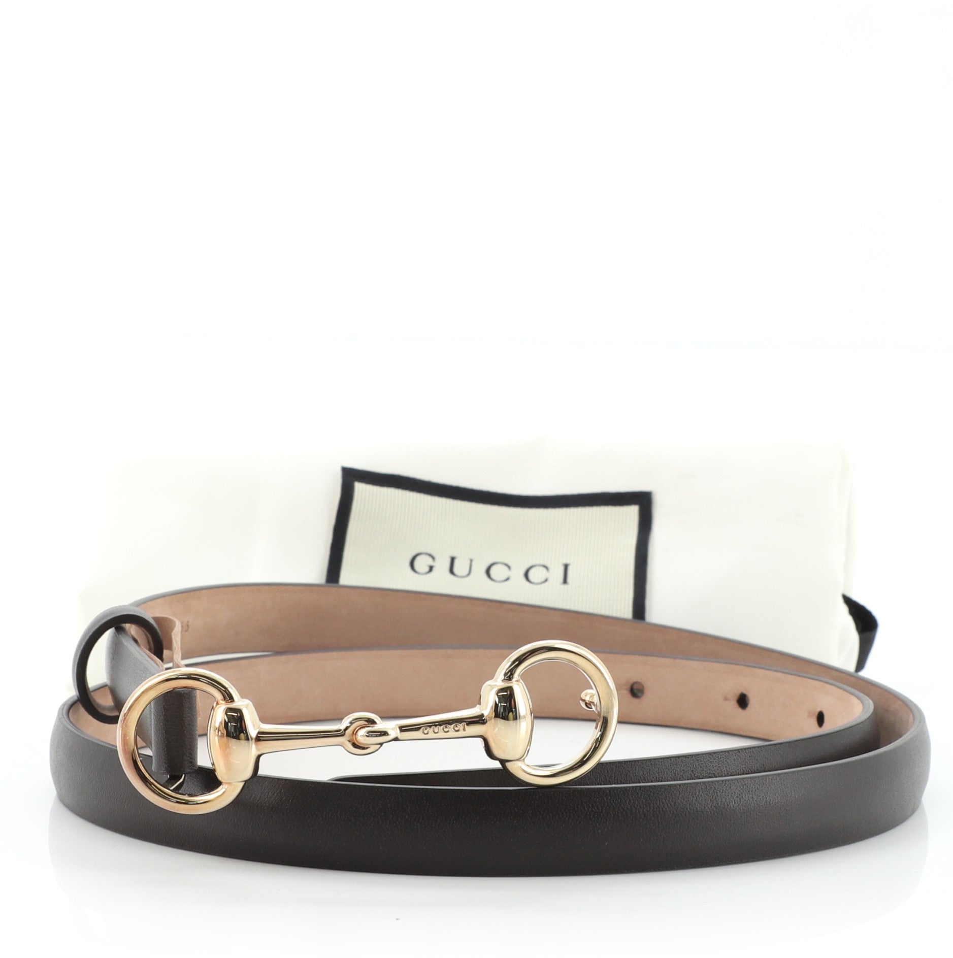 Horsebit Skinny Belt Leather Thin 90