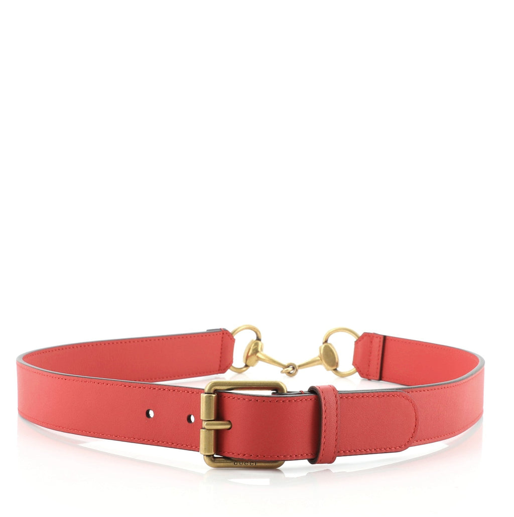 Horsebit Buckle Belt Leather Medium 80