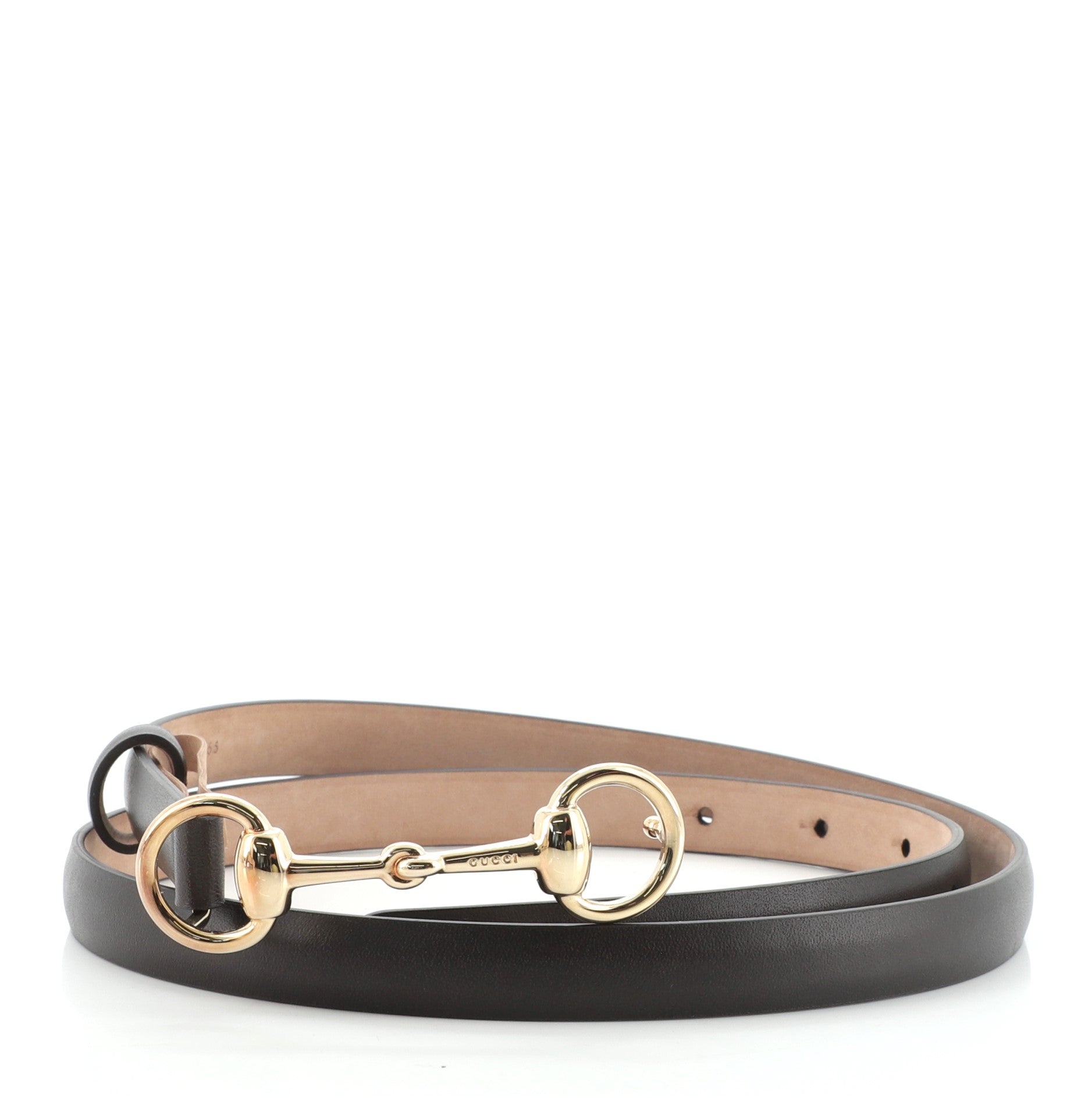 Horsebit Skinny Belt Leather Thin 85