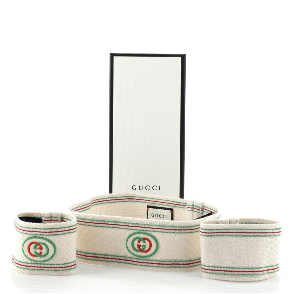 Logo Headband and Wristband Set Elastic Medium