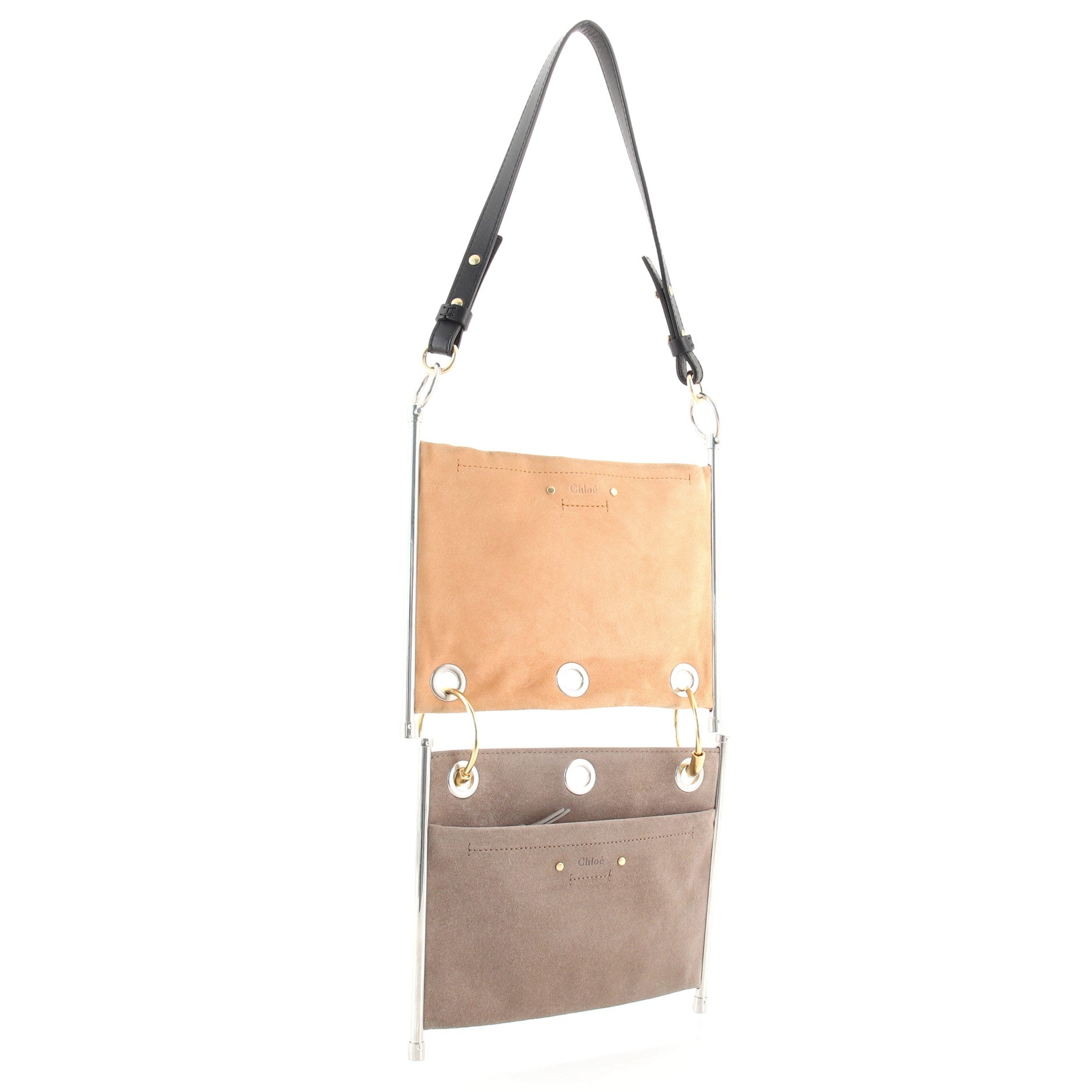 Roy Double Clutch Suede and Leather