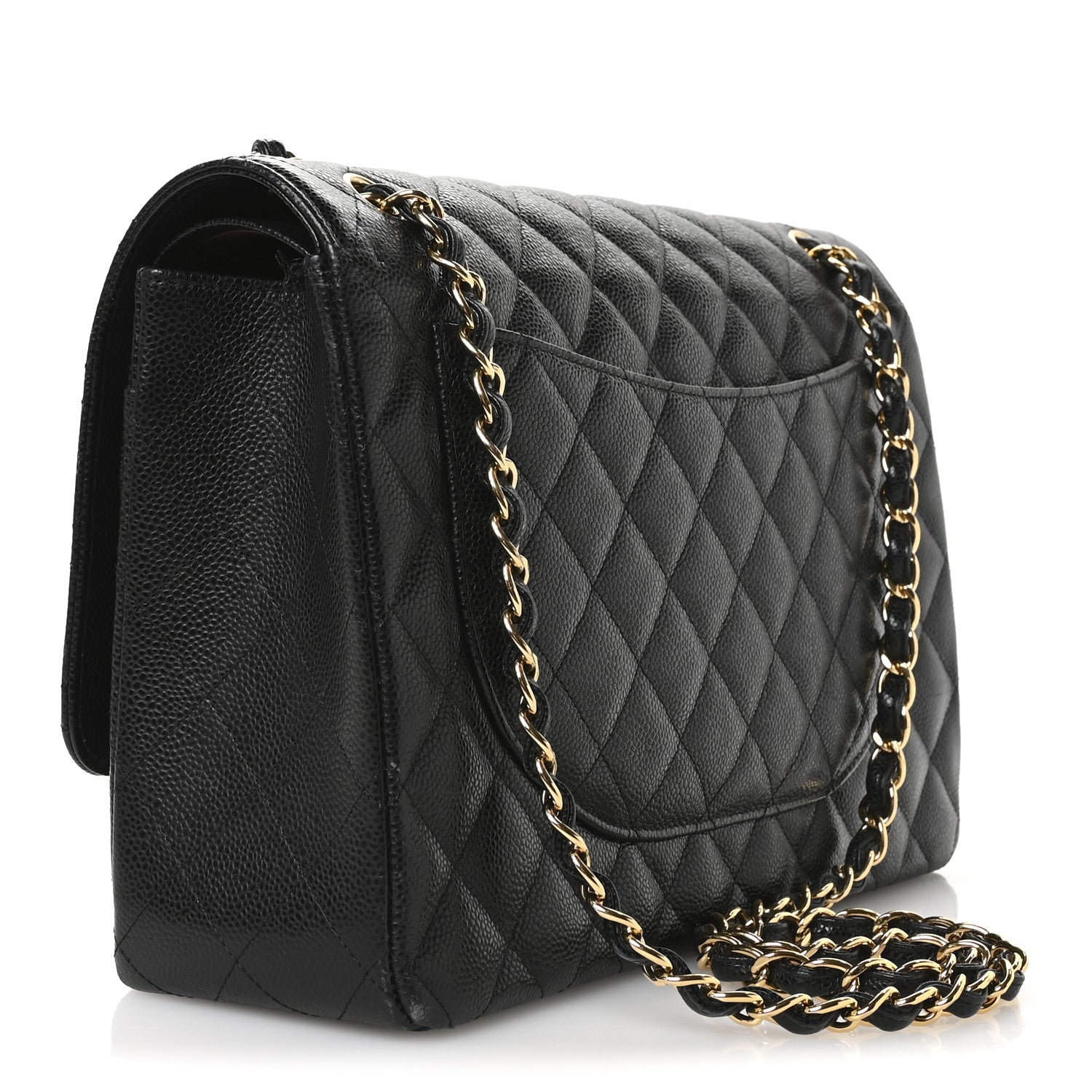 Caviar Quilted Maxi Double Flap Black