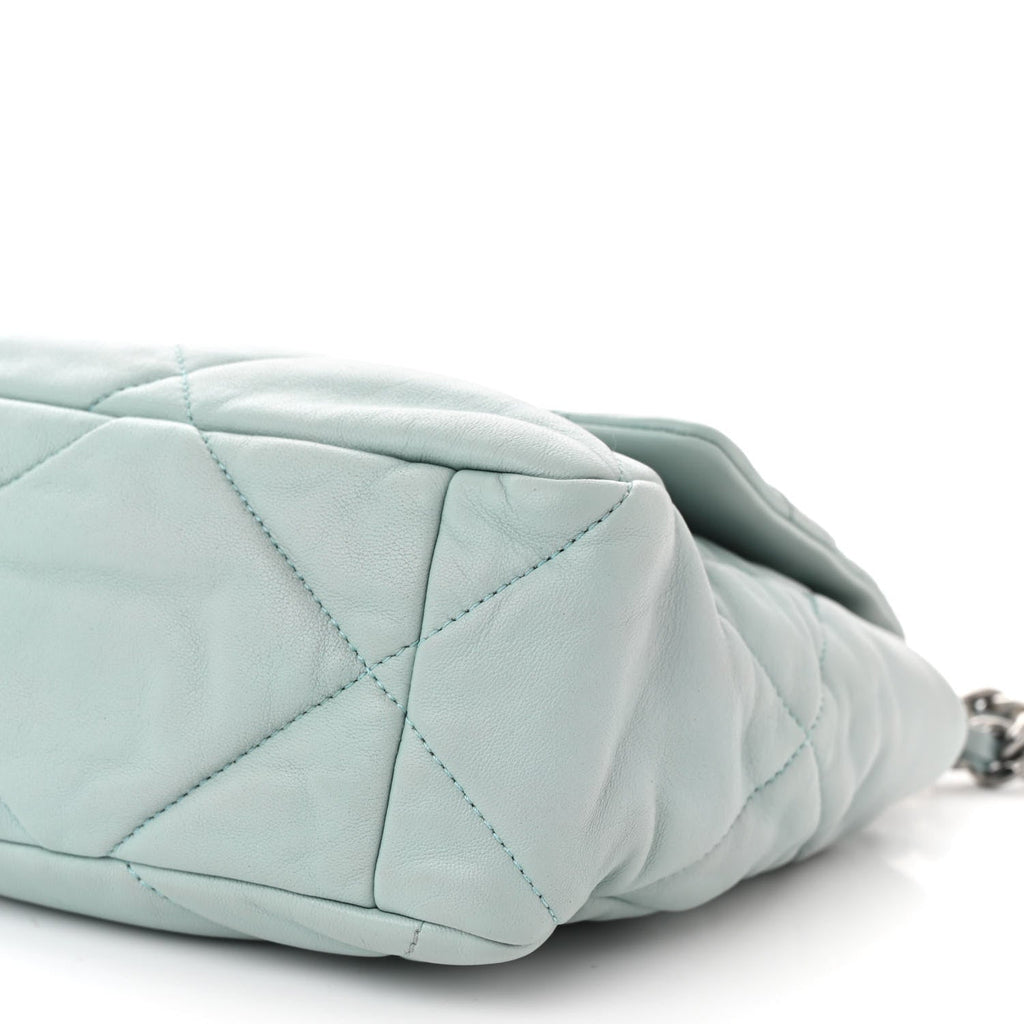 Lambskin Quilted Large Chanel 19 Flap Light Blue