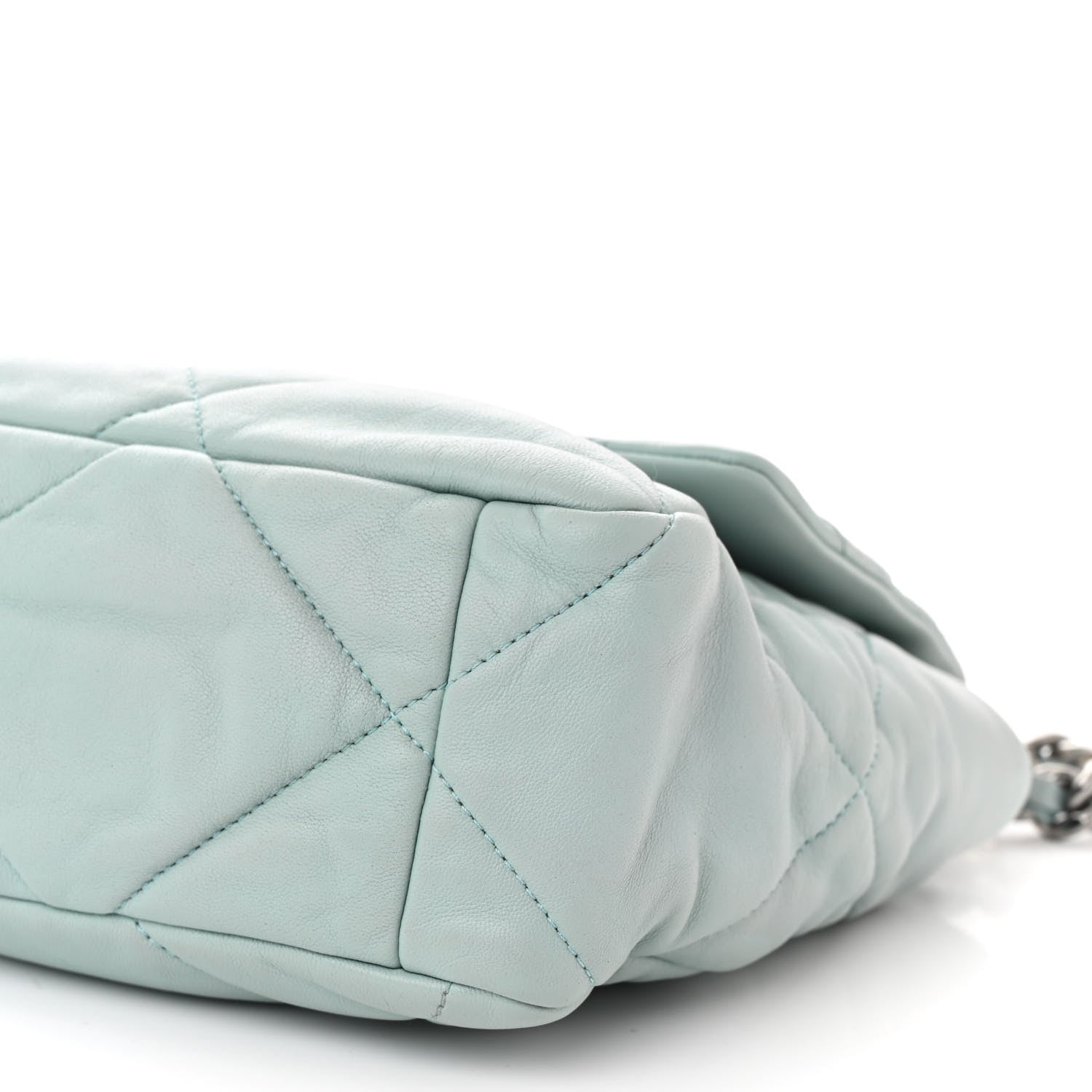 Lambskin Quilted Large Chanel 19 Flap Light Blue
