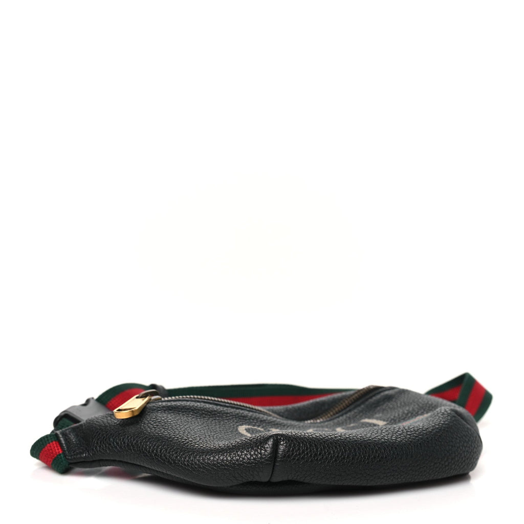 Grained Calfskin Small Logo Belt Bag Black