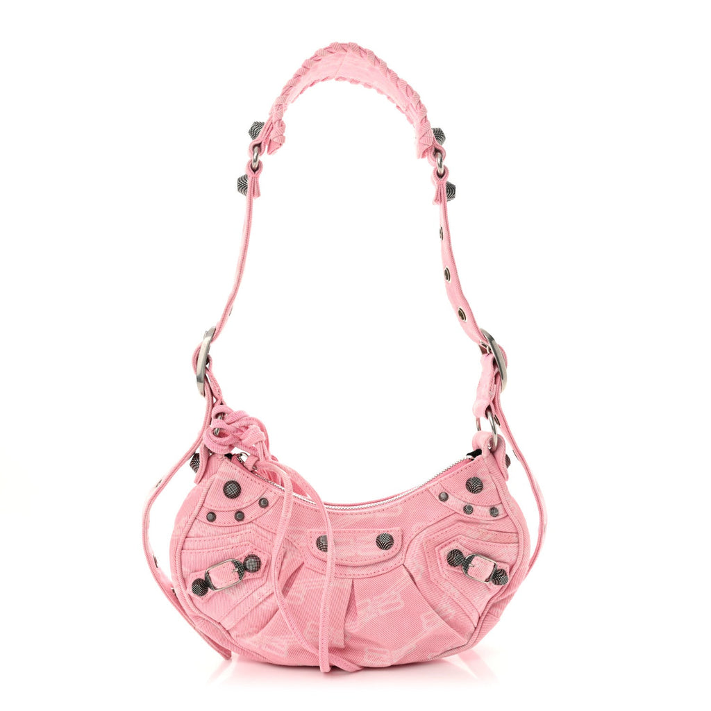 Denim BB Monogram Le Cagole Shoulder Bag XS Pink