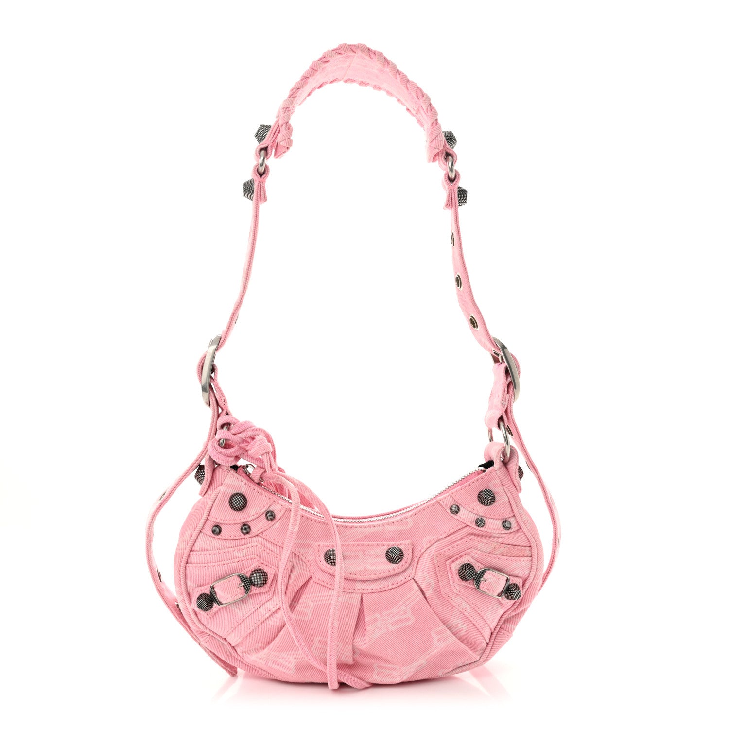 Denim BB Monogram Le Cagole Shoulder Bag XS Pink