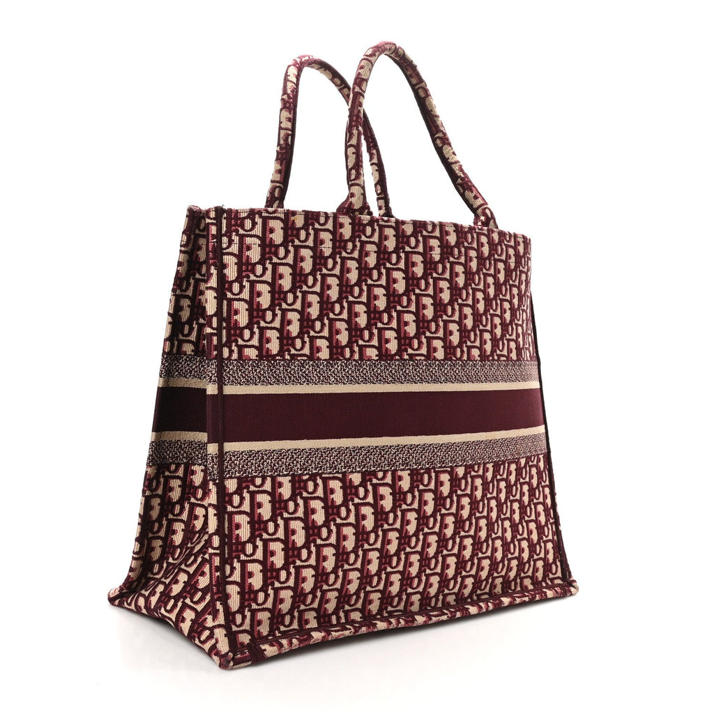 Oblique Large Book Tote Burgundy Multicolor