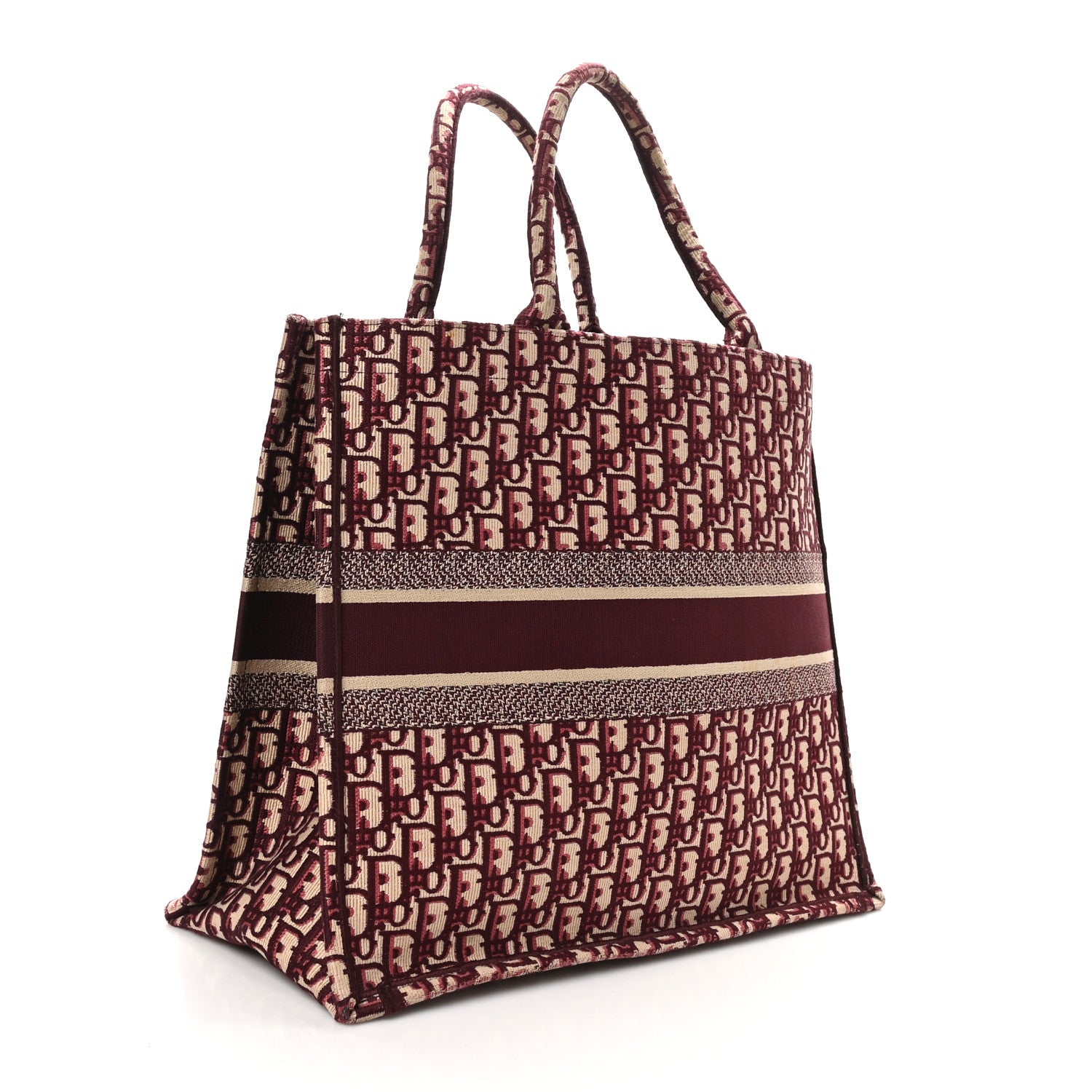Oblique Large Book Tote Burgundy Multicolor