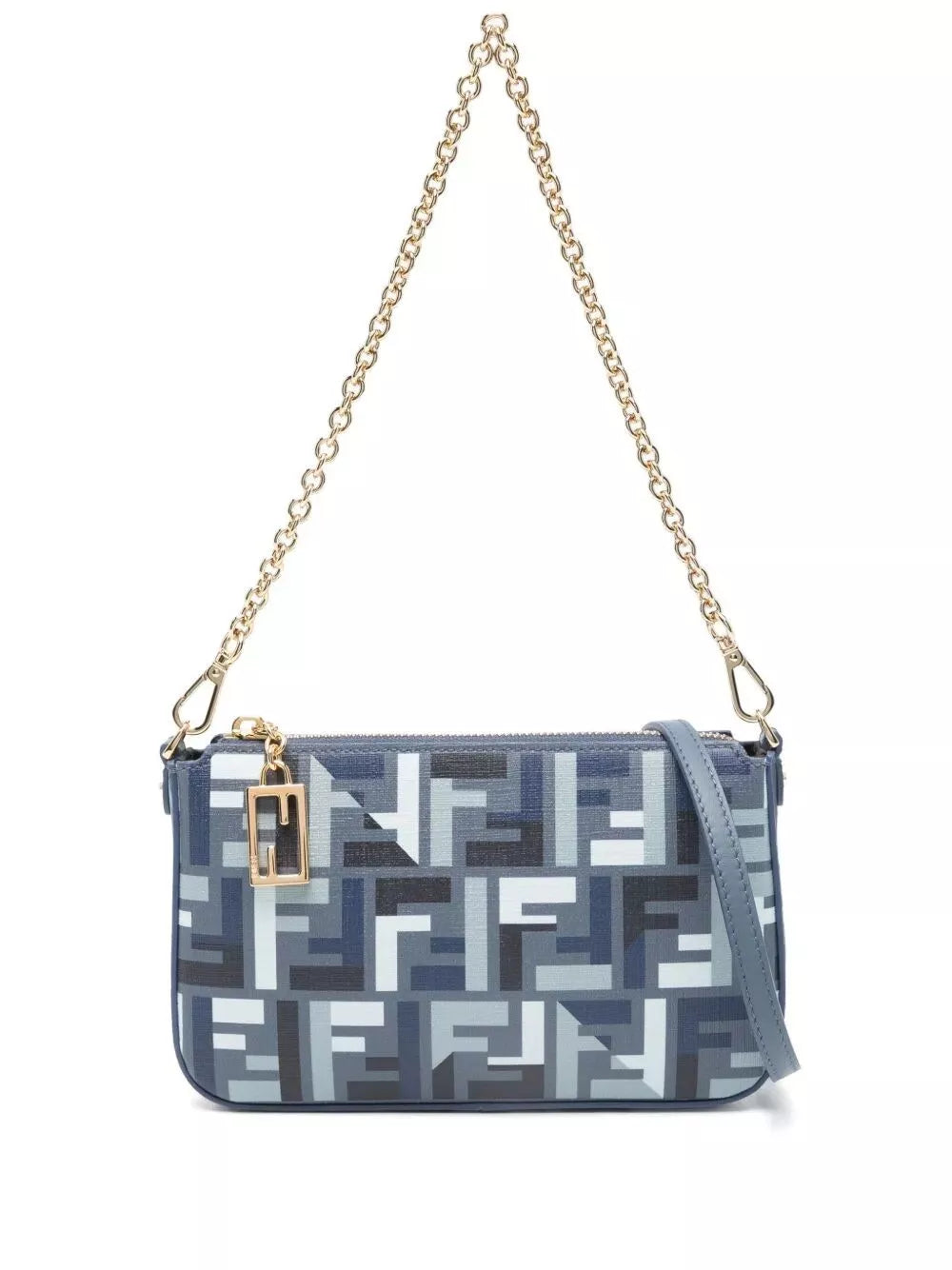 ff fabric baguette pouch with chain