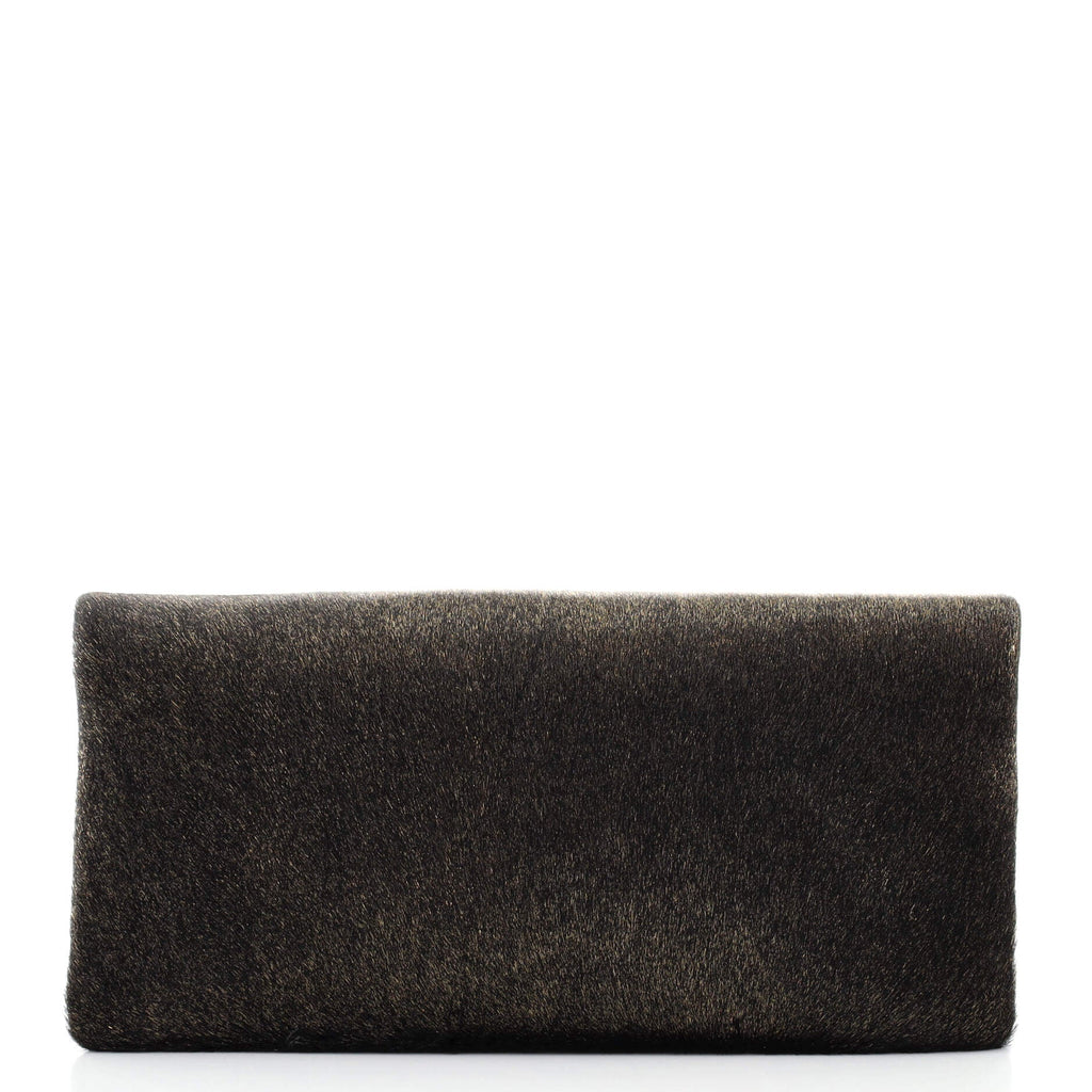 CC Crystal Flap Clutch Calf Hair Small
