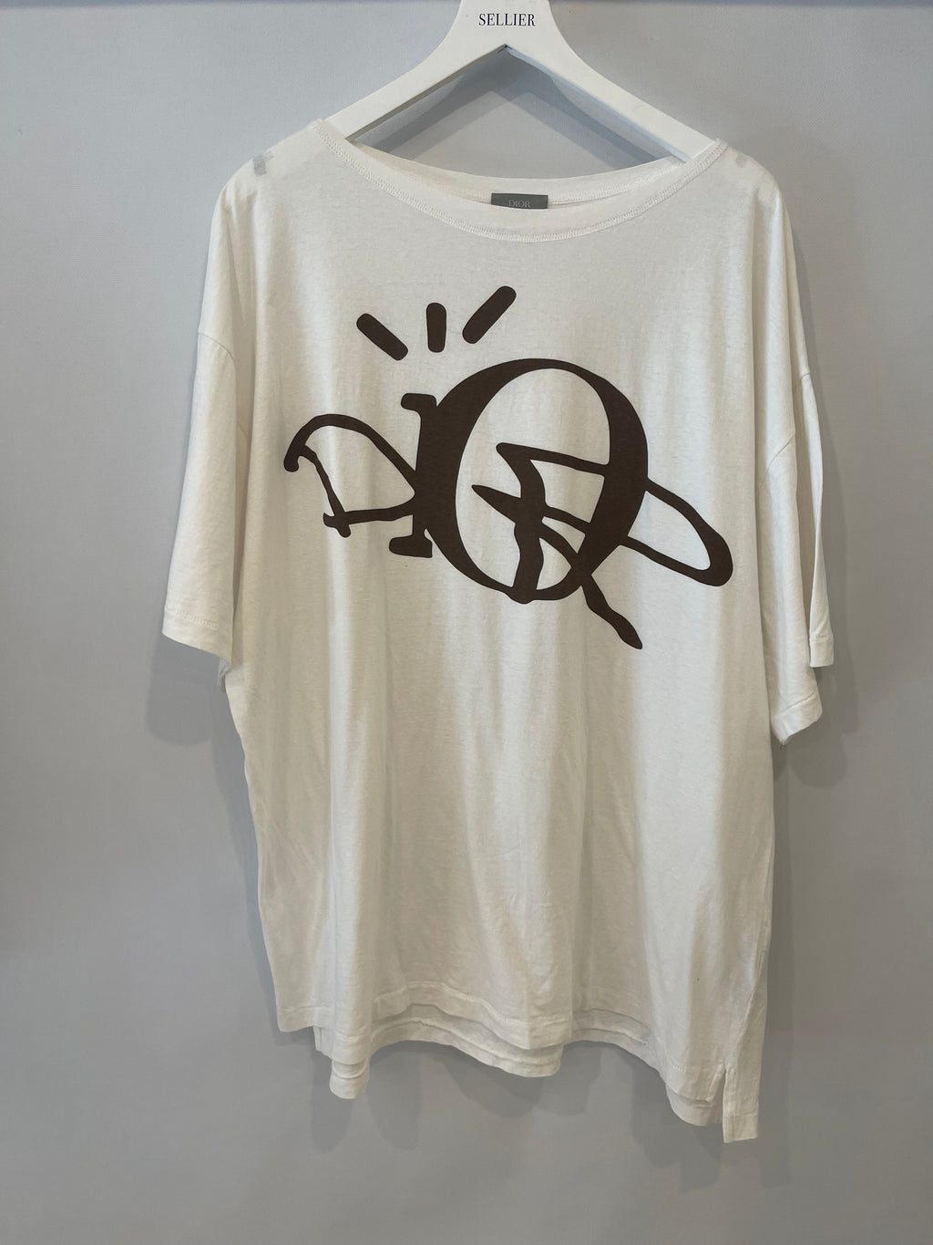 Christian Dior x Cactus Jack Menswear White T-Shirt with Brown Dior Logo Size XXL (UK 44)