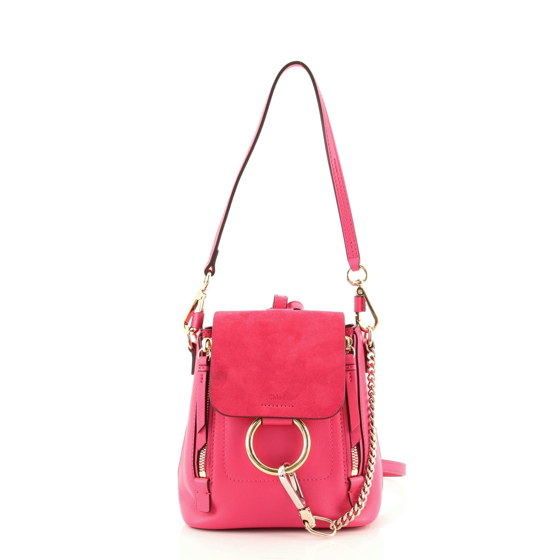 Faye Backpack Leather and Suede Mini