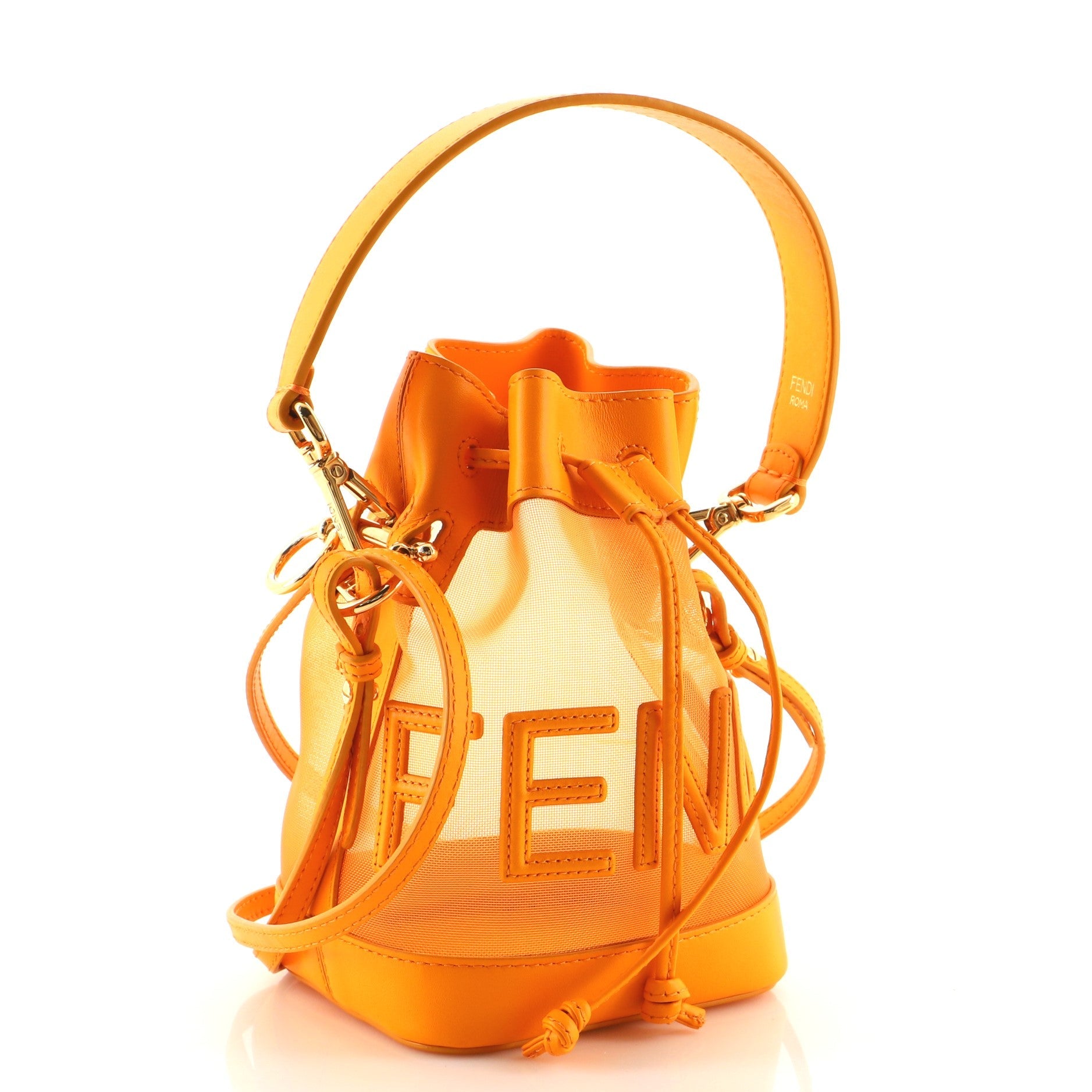 Mon Tresor Bucket Bag Mesh and Leather Mini