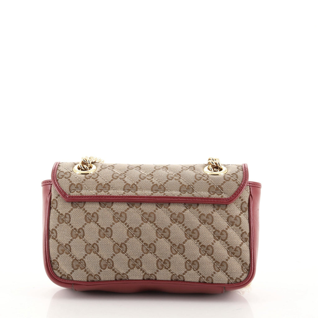 GG Marmont Flap Bag Diagonal Quilted GG Canvas Mini