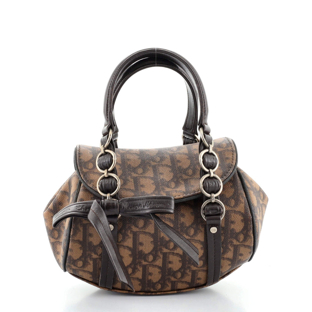 Vintage Trotter Romantique Flap Bag Diorissimo Coated Canvas Mini
