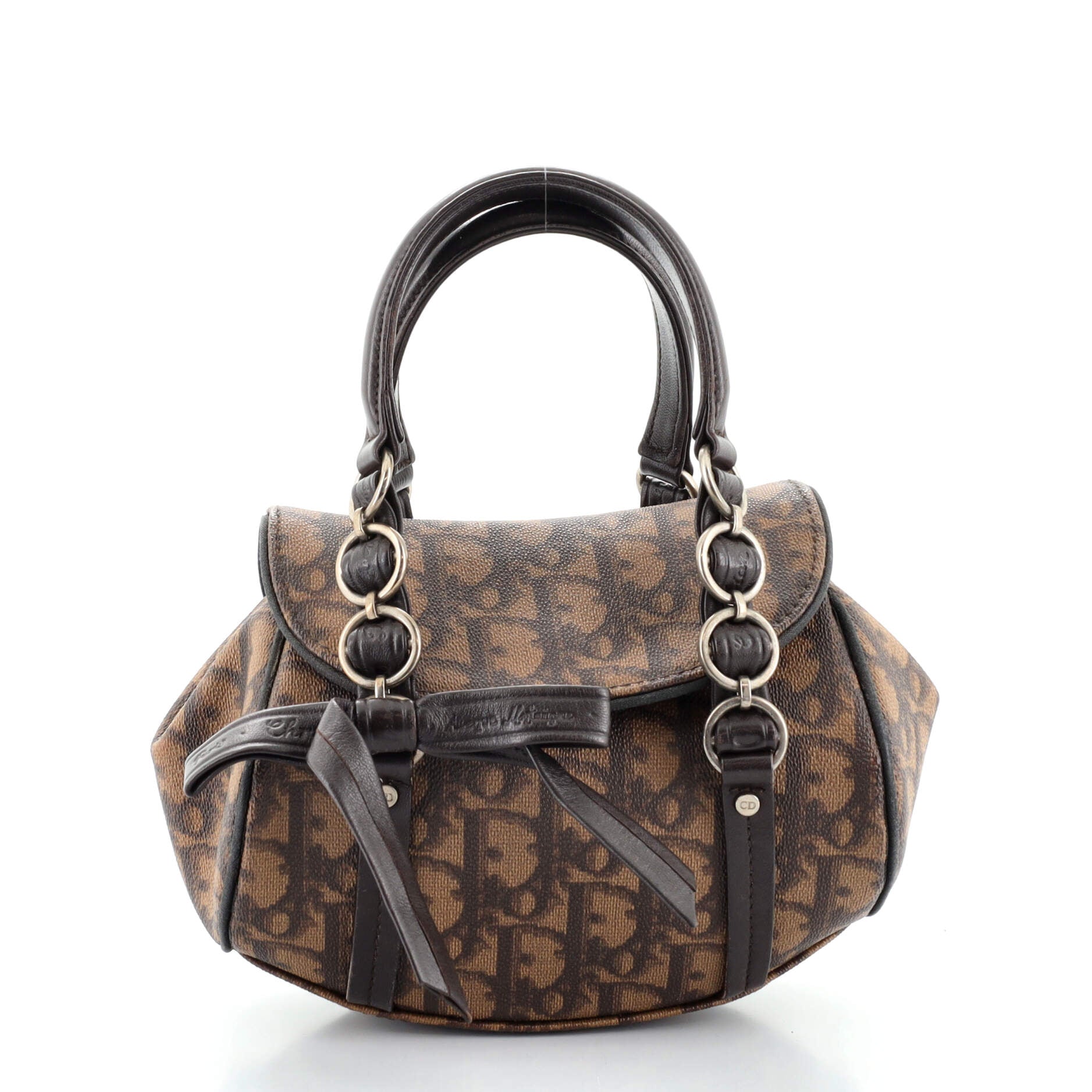 Vintage Trotter Romantique Flap Bag Diorissimo Coated Canvas Mini