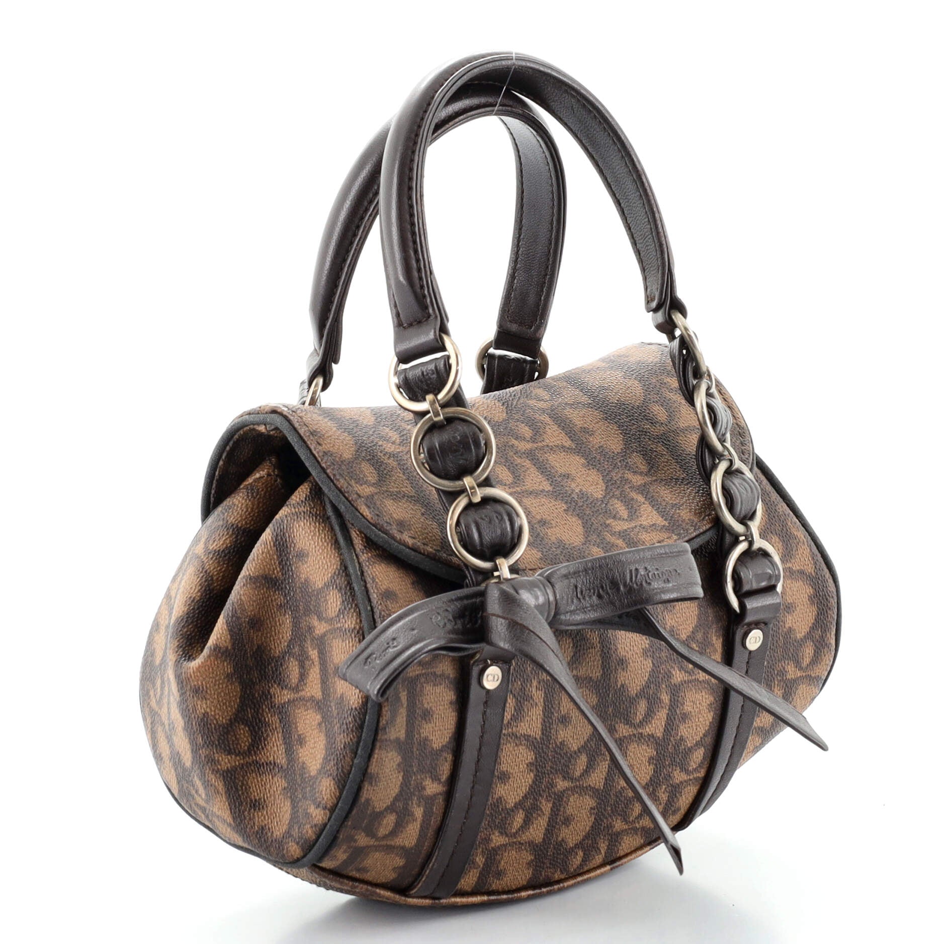 Vintage Trotter Romantique Flap Bag Diorissimo Coated Canvas Mini