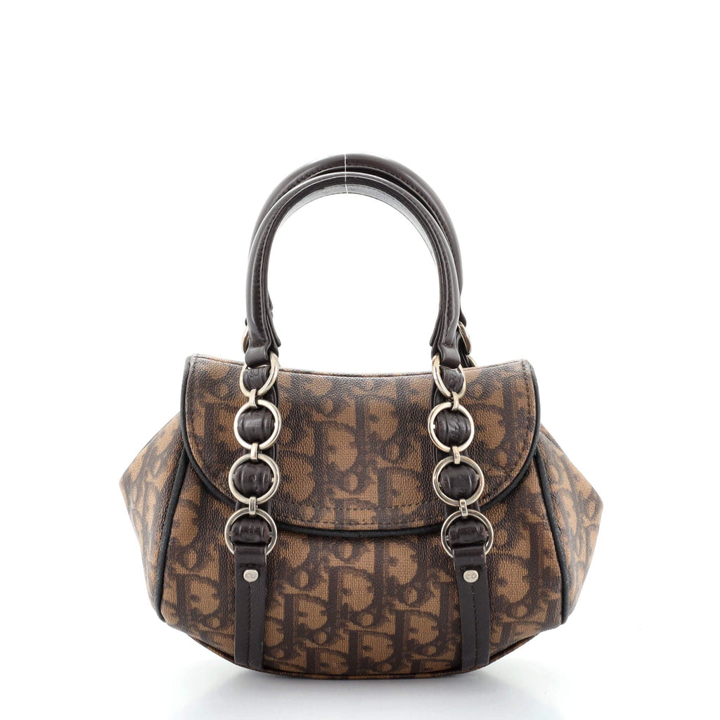 Vintage Trotter Romantique Flap Bag Diorissimo Coated Canvas Mini