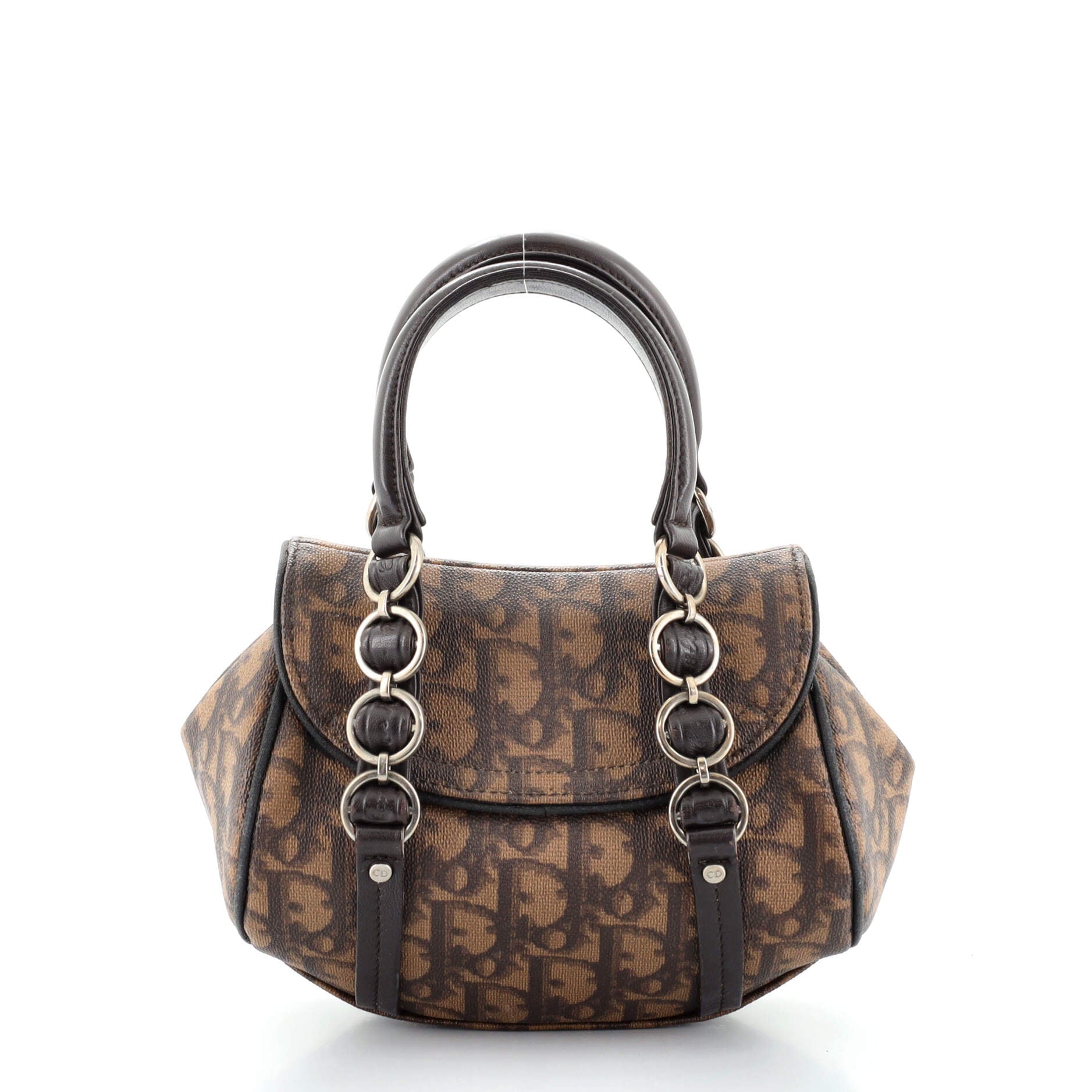 Vintage Trotter Romantique Flap Bag Diorissimo Coated Canvas Mini