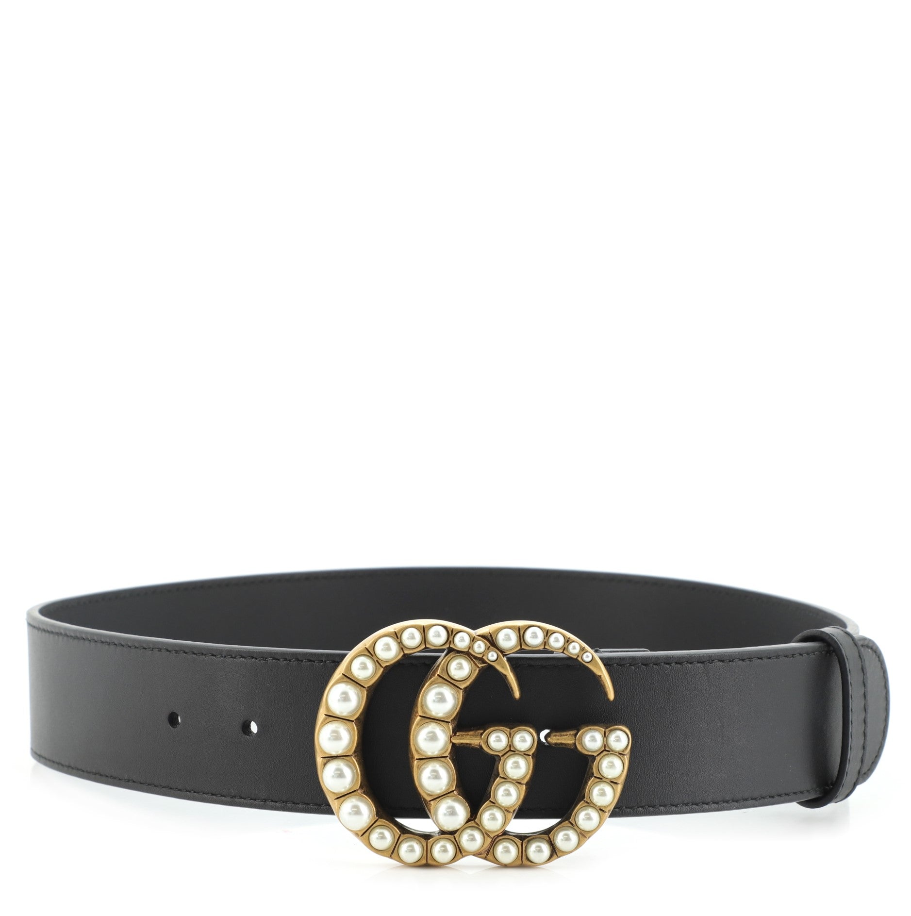 Pearly GG Marmont Belt Leather Wide 70